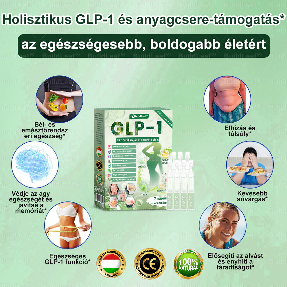 BuildLeaf®🛒 GLP-1 8-az-1-ben Fit & Vital Orális Oldat (Csak napi egyszer, látható változások 7 nap alatt) Elhízásra, szív- és érrendszeri egészségre, cukorbetegségre, alvási apnoéra, emésztőrendszeri egészségre, ízületi problémákra és még sok másra
