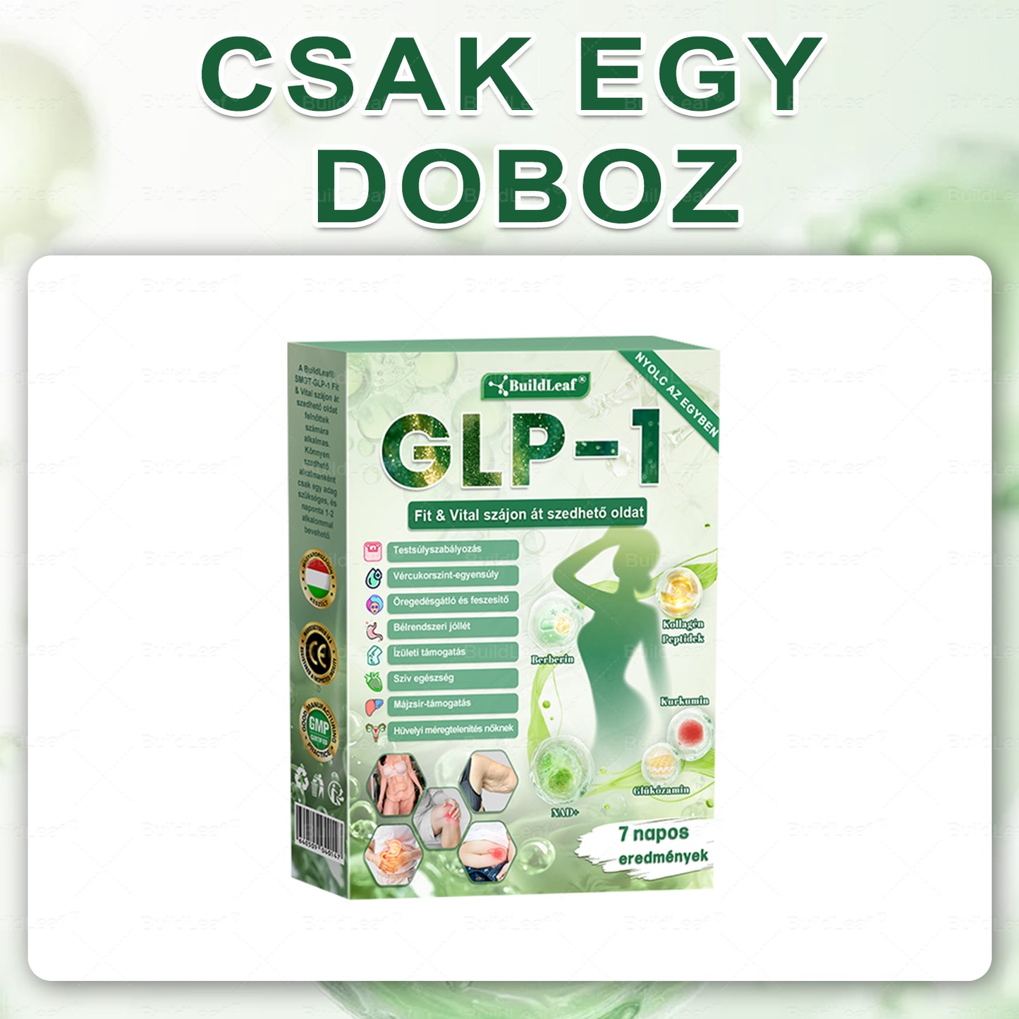 BuildLeaf®👑 GLP-1 8-az-1-ben Fit & Vital Orális Oldat (Csak napi egyszer, látható változások 7 nap alatt) Elhízásra, szív- és érrendszeri egészségre, cukorbetegségre, alvási apnoéra, emésztőrendszeri egészségre, ízületi problémákra és még sok másra