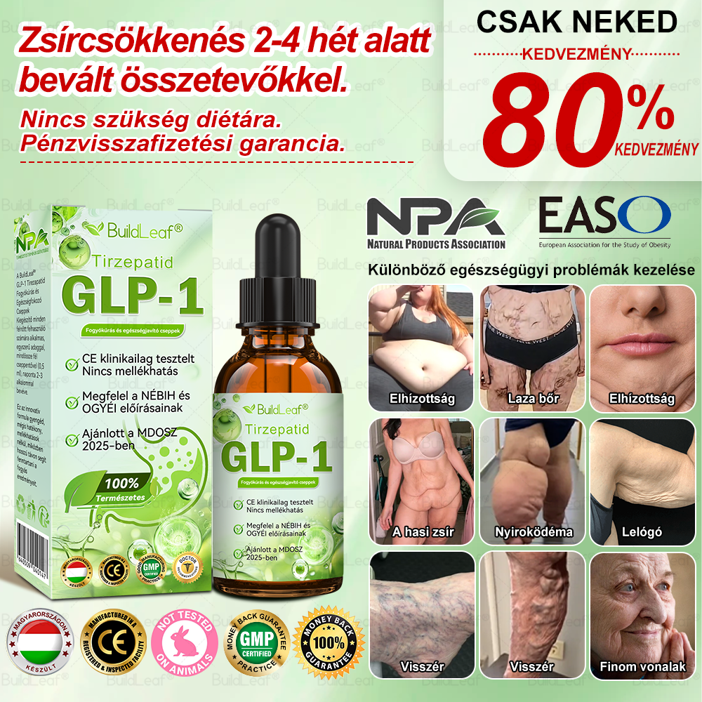Fabricación y transporte en Hungría🌸 BuildLeaf® Tirzepatid GLP-1 Fogyókúrás és egészségjavitó cseppek🔥🔥 ¡ÚLTIMO DÍA 80% DE DESCUENTO!